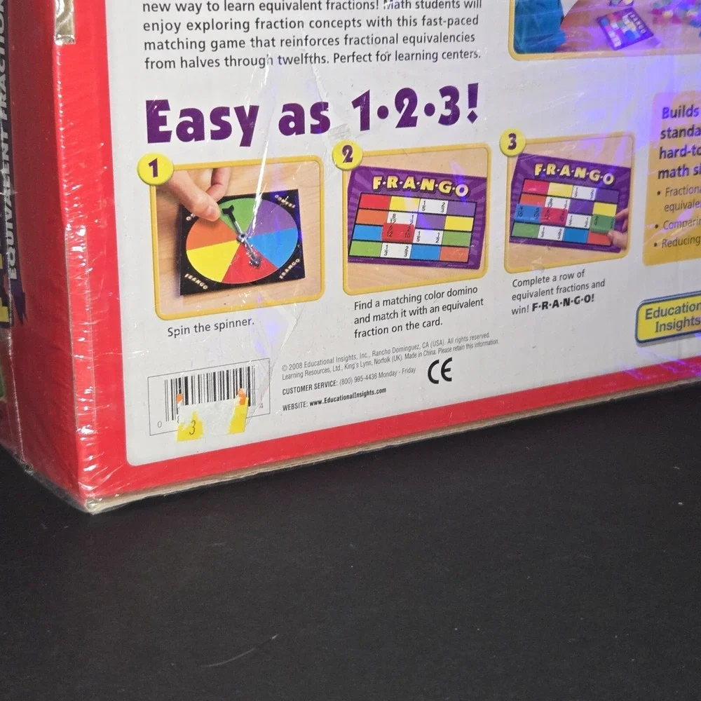 NEW Frango Fractions The Fraction‎ Bingo Game COMPLETE Educational Homeschool